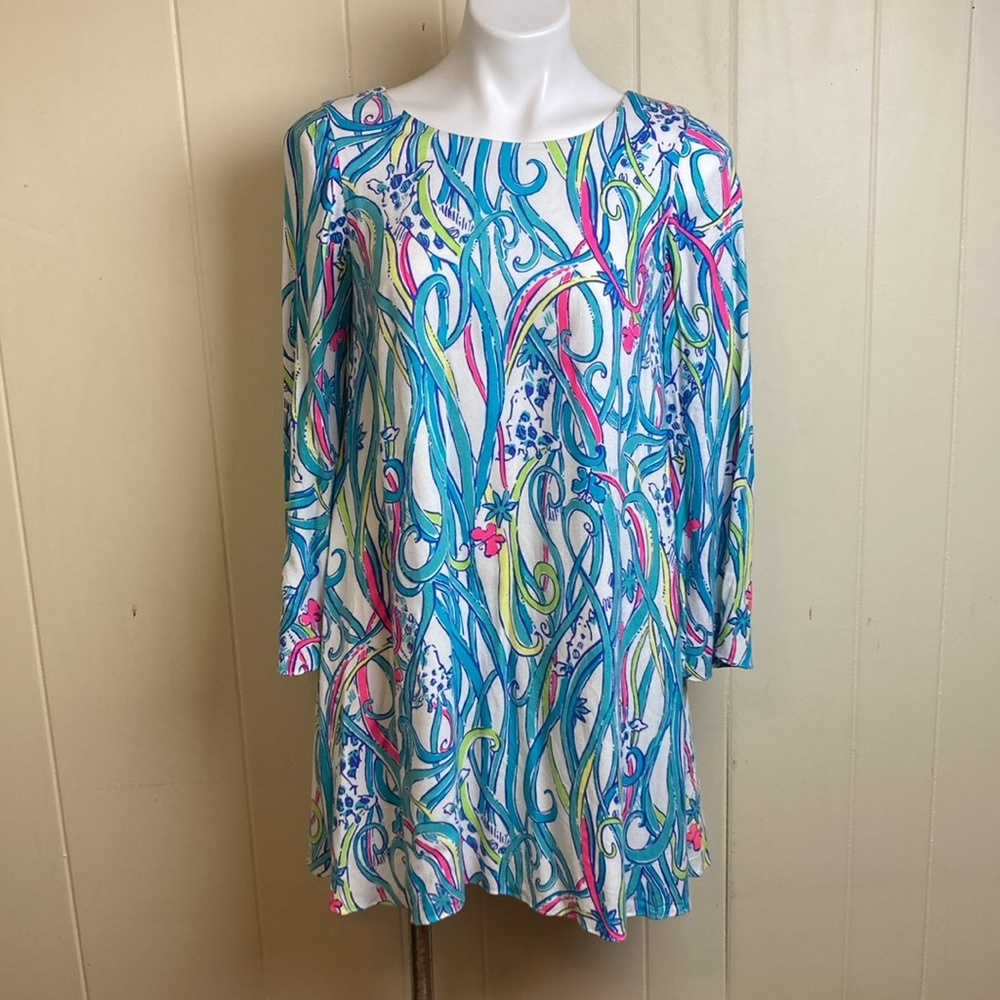 Lilly Pulitzer Colette Giraffe Tunic Mini Dress Size Small Spring Summer Pink